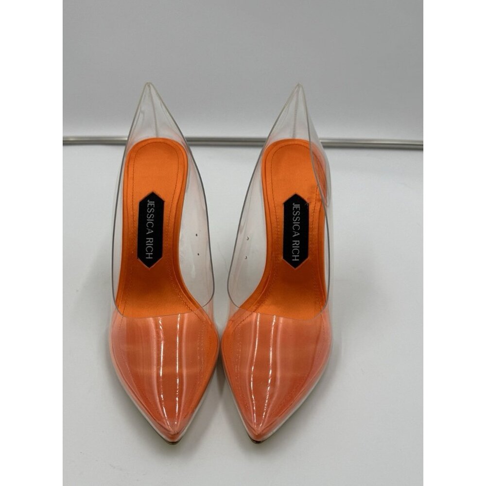 Share Jessica Rich Heels So Fancy Sandal Clear Orange EU 37 USA 6.5 7 - Picture 2 of 11
